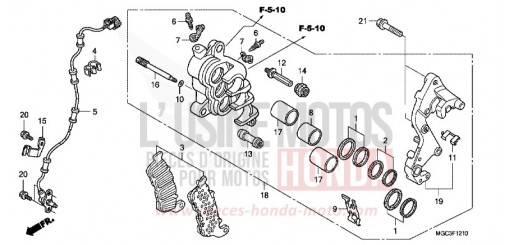 MACHOIRE DE FREIN AVANT D. (CB1100A) CB1100AD de 2013